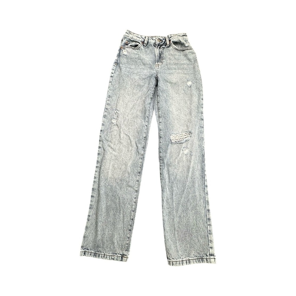 Rewash Jeans Womens 3 Light Acid Wash Vintage Reunion High Rise Distressed Denim